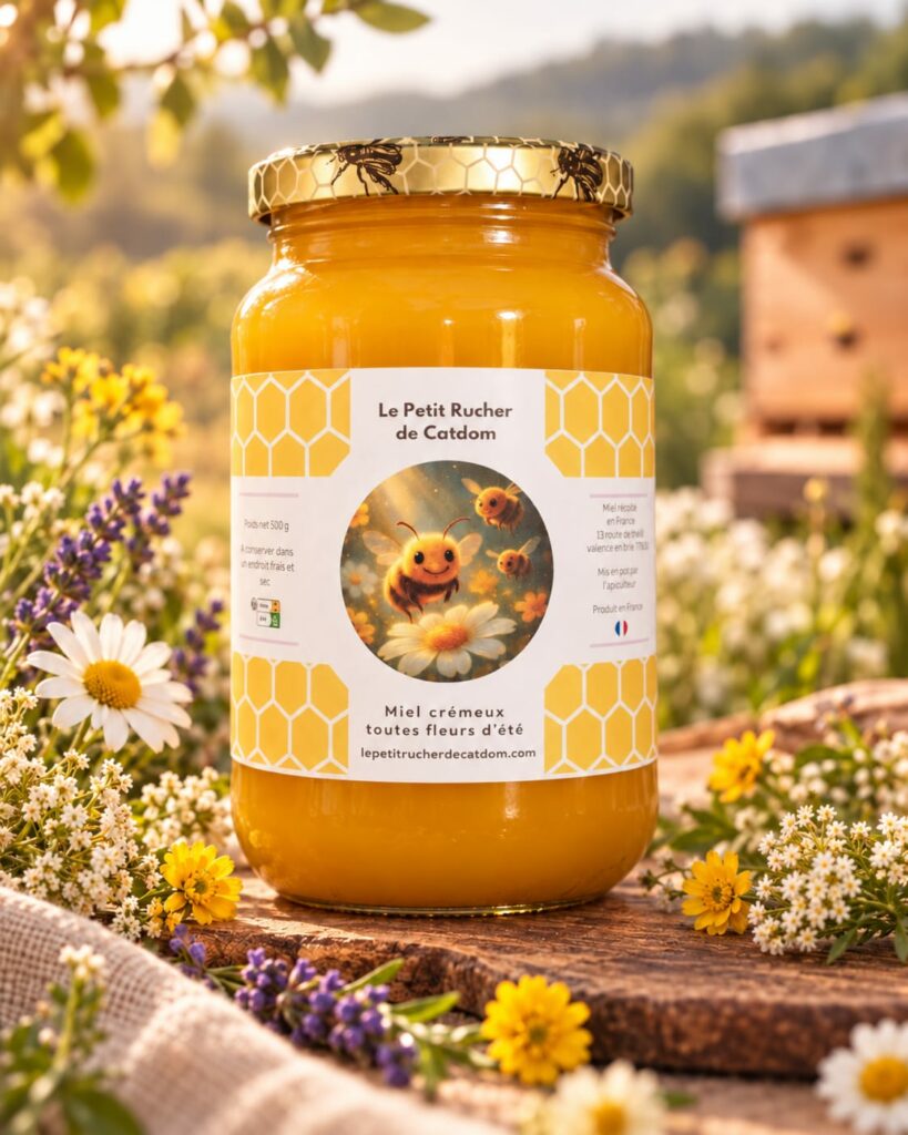 Miel toutes fleurs de Vendée — pot de 500 g du Petit Rucher de Catdom
